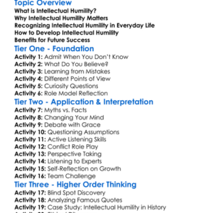 Intellectual Humility Worksheet Activity Booklet