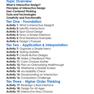 Interactive Design Basics Worksheet Activity Booklet