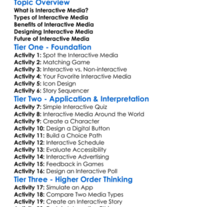 Interactive Media Basics Worksheet Activity Booklet