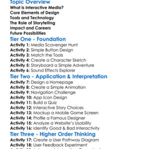 Interactive Media Design Worksheet Activity Booklet