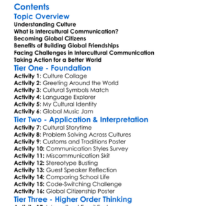 Intercultural Communication And Global Citizenship Worksheet Activity Booklet