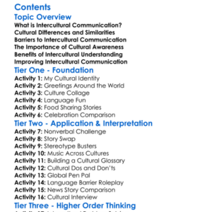 Intercultural Communication And Understanding Worksheet Activity Booklet