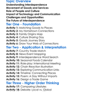 Interdependence Between Places Worksheet Activity Booklet