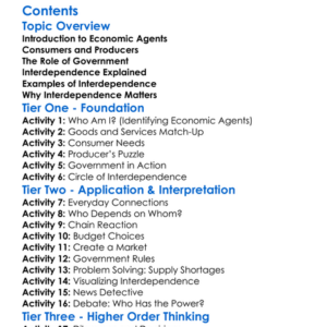 Interdependence Of Economic Agents Worksheet Activity Booklet