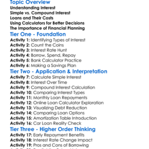 Interest And Loan Calculators Worksheet Activity Booklet