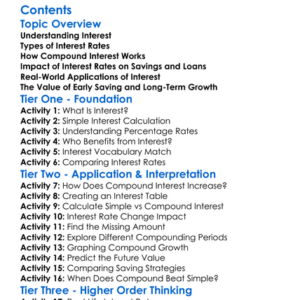 Interest Rates And Compound Interest Worksheet Activity Booklet
