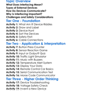 Interfacing With External Devices Worksheet Activity Booklet