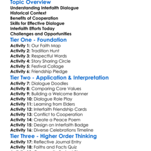Interfaith Dialogue And Cooperation Worksheet Activity Booklet