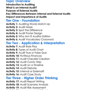 Internal And External Audits Worksheet Activity Booklet