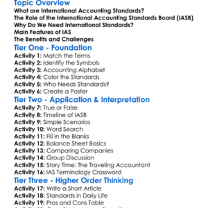 International Accounting Standards Worksheet Activity Booklet