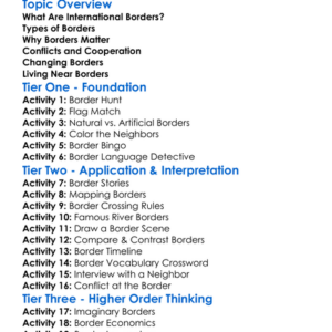 International Borders Worksheet Activity Booklet