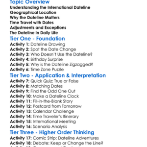 International Dateline Worksheet Activity Booklet