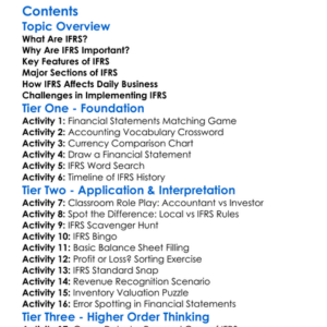 International Financial Reporting Standards Ifrs Worksheet Activity Booklet