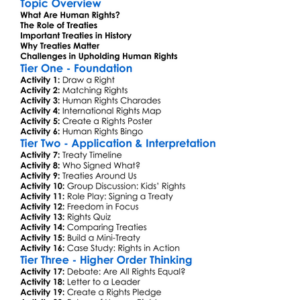 International Human Rights Treaties Worksheet Activity Booklet