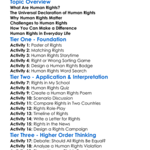 International Human Rights Worksheet Activity Booklet