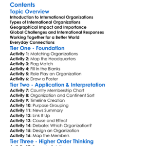 International Organizations In Geography Worksheet Activity Booklet