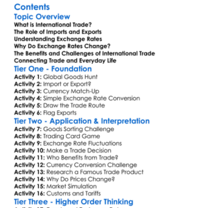 International Trade And Exchange Rates Worksheet Activity Booklet