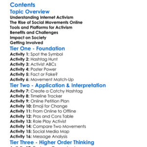 Internet Activism And Social Movements Worksheet Activity Booklet