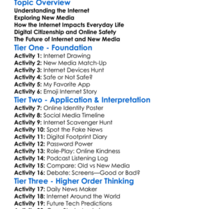 Internet And New Media Worksheet Activity Booklet