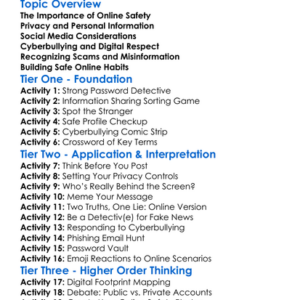 Internet And Social Media Safety Worksheet Activity Booklet