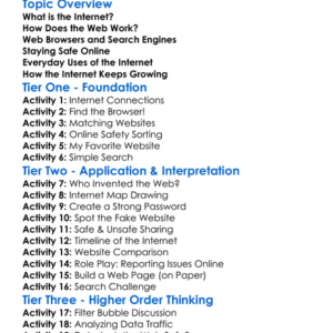 Internet And The Web Worksheet Activity Booklet