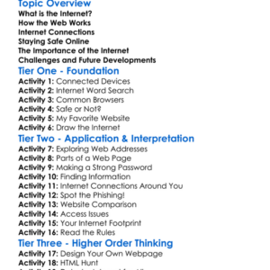 Internet And Web Fundamentals Worksheet Activity Booklet