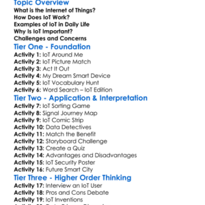 Internet Of Things Basics Worksheet Activity Booklet