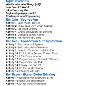 Internet Of Things Iot In Engineering Worksheet Activity Booklet