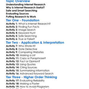 Internet Research Worksheet Activity Booklet