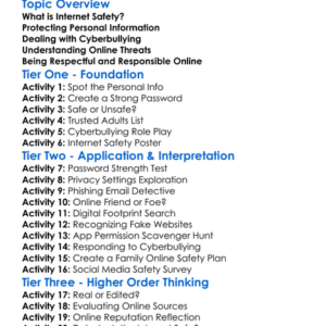 Internet Safety Worksheet Activity Booklet