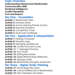 Interpersonal Relationships Worksheet Activity Booklet