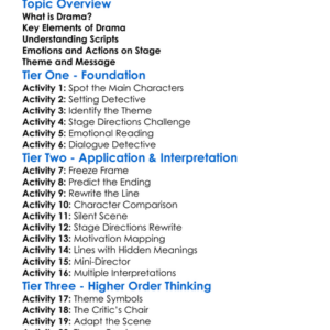 Interpreting Drama Worksheet Activity Booklet