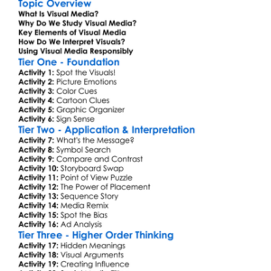 Interpreting Visual Media Worksheet Activity Booklet