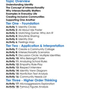Intersectionality Worksheet Activity Booklet