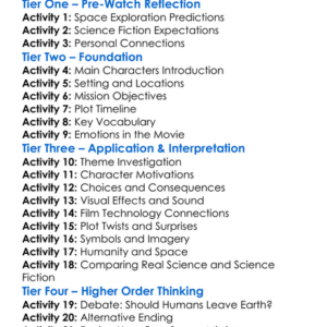 Interstellar 2014 Worksheet Activity Booklet