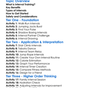Interval Training Worksheet Activity Booklet
