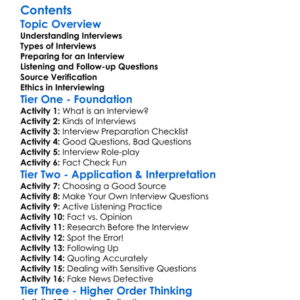 Interviewing Techniques And Source Verification Worksheet Activity Booklet