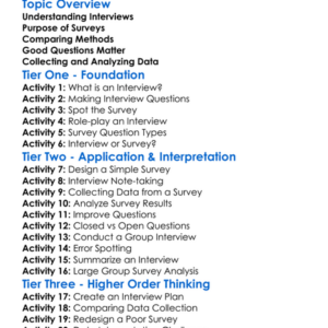 Interviews And Surveys Worksheet Activity Booklet