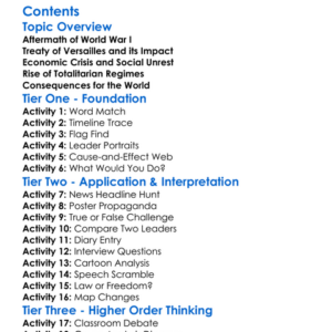 Interwar Period And The Rise Of Totalitarian Regimes Worksheet Activity Booklet