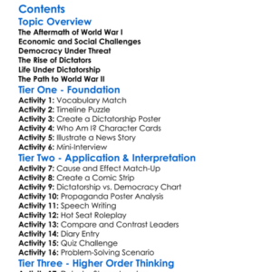 Interwar Period The Rise Of Dictatorships Worksheet Activity Booklet