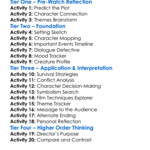 Into Pitch Black 2000 Worksheet Activity Booklet