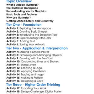 Introduction To Adobe Illustrator Worksheet Activity Booklet