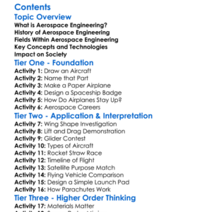 Introduction To Aerospace Engineering Worksheet Activity Booklet