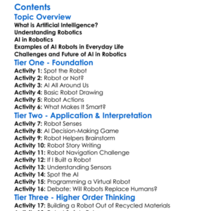 Introduction To Artificial Intelligence In Robotics Worksheet Activity Booklet