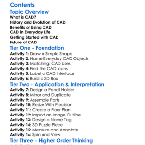 Introduction To Cad Computer-Aided Design Worksheet Activity Booklet