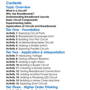 Introduction To Circuits With Breadboards Worksheet Activity Booklet