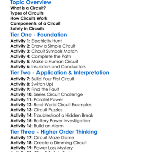 Introduction To Circuits Worksheet Activity Booklet