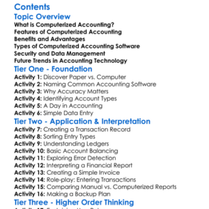 Introduction To Computerized Accounting Worksheet Activity Booklet
