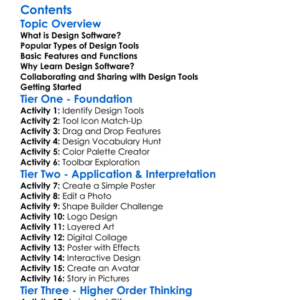 Introduction To Design Software And Tools Worksheet Activity Booklet