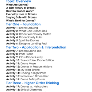 Introduction To Drones Worksheet Activity Booklet